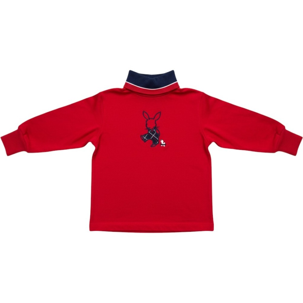 Vintage Health-tex 70s Red Bunny Embroidered Turtleneck Top rare 4T USA